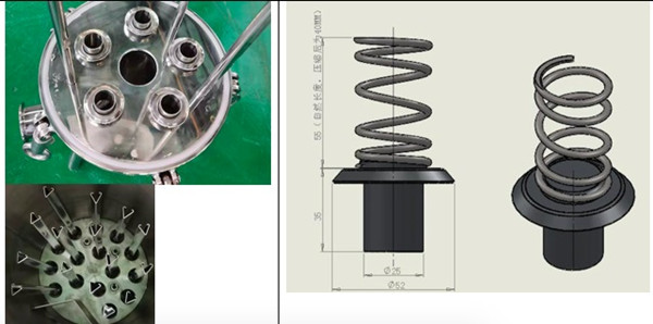 Estructura interior de la carcasa del filtro